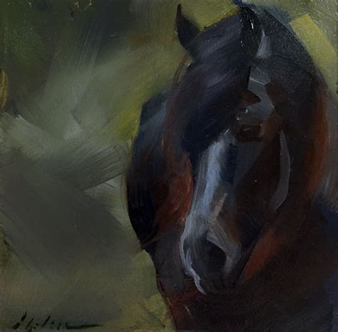 Black Horse Painting Equine Art Original Oil Painting Horse | Etsy