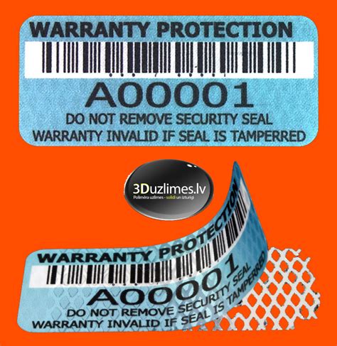 Warranty stickers – 3D uzlīmes polimēra uzlīmes