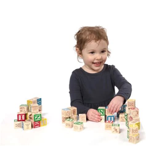 Wooden Abc/123 Blocks Set With Storage Pouch, 50-piece By Melissa ...