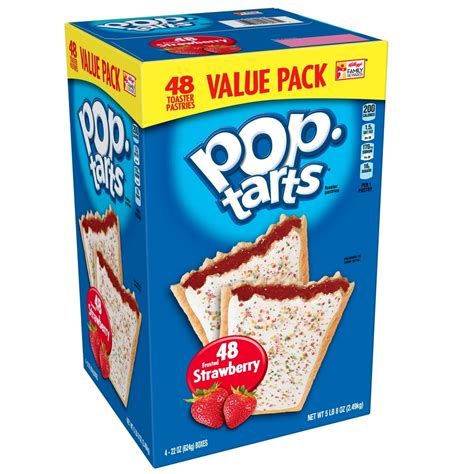 Pop-Tarts Breakfast Toaster Pastries, Frosted Strawberry, 48ct 88oz ...