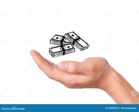 Hand with Drawing Money Concept on White Background Stock Image - Image of number, background ...