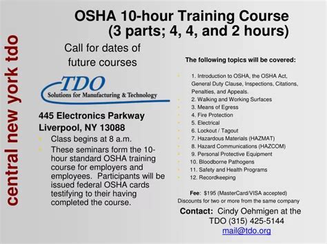 PPT - OSHA 10-hour Training Course (3 parts; 4, 4, and 2 hours ...