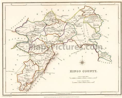 County Kings County / Offaly Ireland - Map 1837