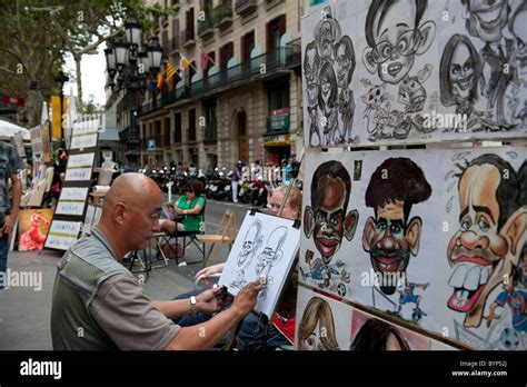 Street Artist La Rambla Barcelona Spain Stock Photo - Alamy