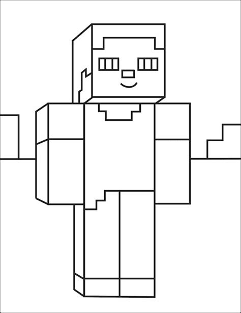 Easy How to Draw Minecraft Characters & Minecraft Coloring Page