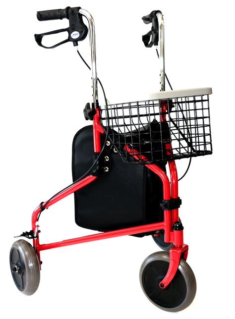 Lightweight 14 lbs, Folding Walker With Wheels, 3 Wheel Rollator Walker With Tray, Basket, and ...