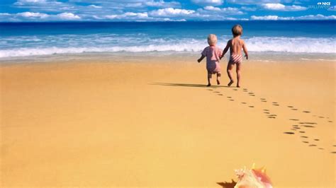 sea, Kids, Beaches - Nice wallpapers: 1920x1080