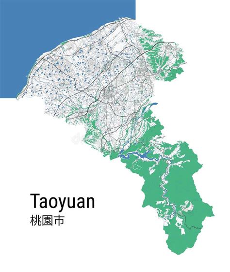 Taoyuan Vector Map. Detailed Map of Taoyuan City Administrative Area ...