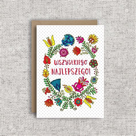 Polish Birthday Card wszystkiego Najlepszego Polish Folk - Etsy UK