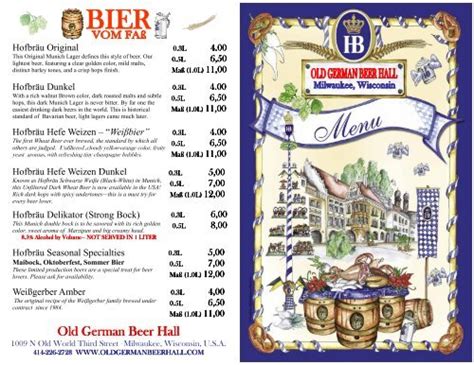 2011 Summer OGBH MENU - Old German Beer Hall