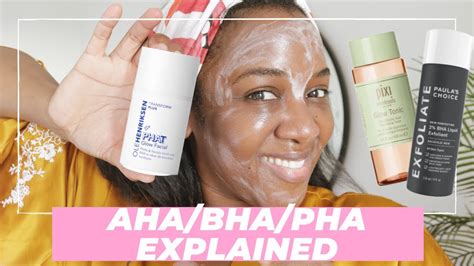 AHA vs BHA vs PHA Chemical Exfoliation EASILY Explained (Skincare Demo) - YouTube