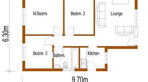 Simple House Plans | 3 Room House Plans |House Design| NethouseplansNethouseplans