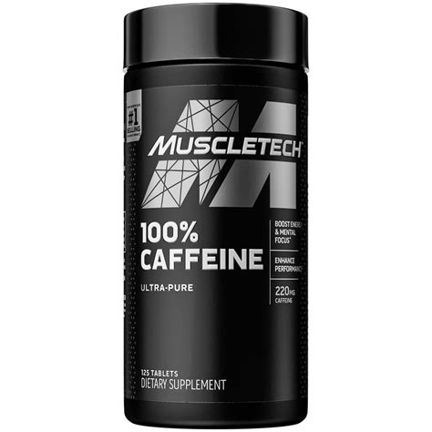 MuscleTech 100% Pure Caffeine Pills, 220mg Caffeine Pill, Energy ...