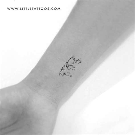 Small World Map Temporary Tattoo - Set of 3 | World map tattoos, Tattoos, Map tattoos