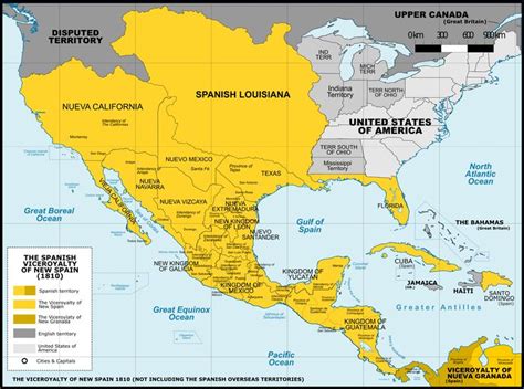 New Spain in 1810 [1,600×1,192] | Virreinato nueva españa, Mapa de mexico antiguo, Mapa de mexico