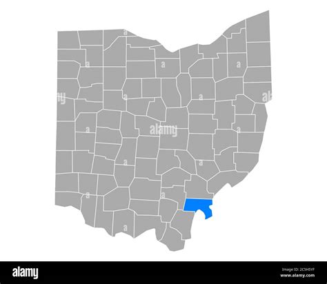 Map of Meigs in Ohio Stock Photo - Alamy