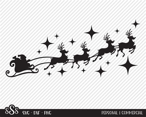 Santa's Sleigh SVG, Cut File, Christmas Shirt Design, Saint Nick, Reindeer, Holiday Home Decor ...