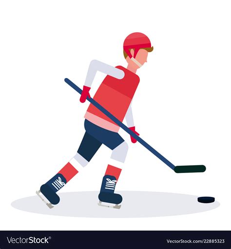 Professional ice hockey player holding stick Vector Image