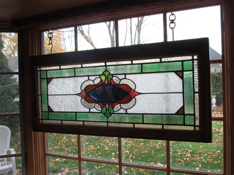 Antique Stained Glass Transom Window - Refinished | Collectors Weekly