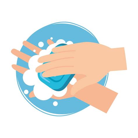 Isolated hands washing with soap bar vector design 1891338 Vector Art ...