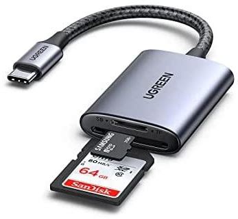 UGREEN USB-C Card Reader, SD, MicroSD, 2 Cards Simultaneously, Aluminum ...