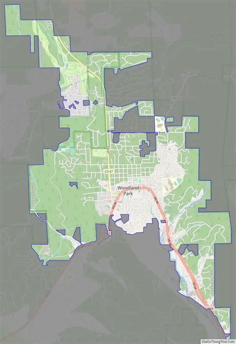 Map of Woodland Park city, Colorado - Thong Thai Real