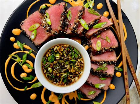 Sesame Crusted Ahi Tuna with Ginger Soy Dipping Sauce Recipe