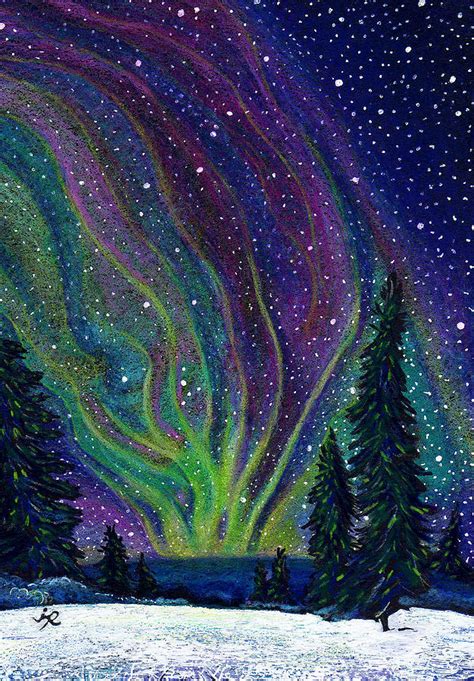 Aurora Borealis Drawing by Jessica Ritenour