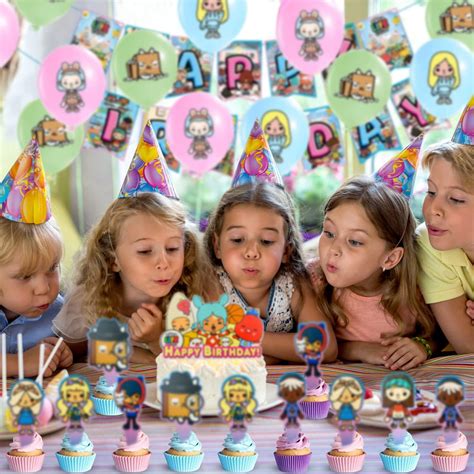 Mua Toca Life World Decoration, Includes Happy Birthday Banner, 1 Large Cake Topper, 12 Cupcake ...