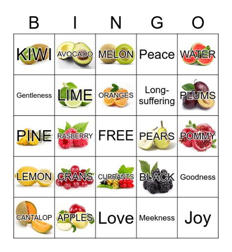 Fruit Of The Spirit Bingo Printable - Printable Templates