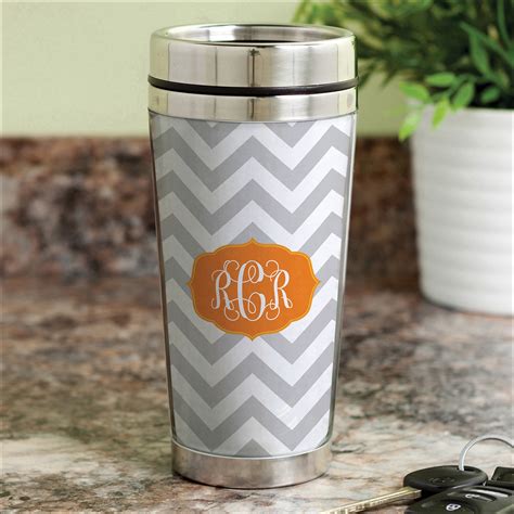 Personalized Chevron Monogram Travel Mug - Walmart.com