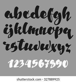 Imágenes similares, fotos y vectores de stock sobre Brush pen style vector alphabet calligraphy ...