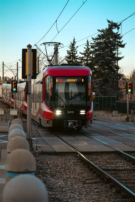 Light Rail Train in Calgary Stock Image - Image of transportation, rail ...