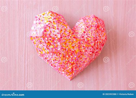 3D paper heart on wall stock illustration. Illustration of heart ...