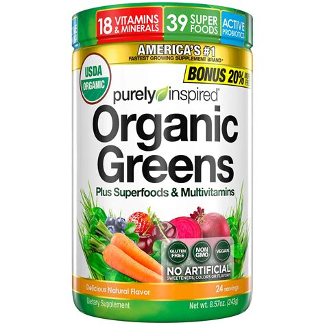 Greens Powder Smoothie Mix | Purely Inspired Organic Greens Powder Superfood | Super Greens ...