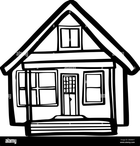 Cute house in hand drawn doodle style isolated on white background ...