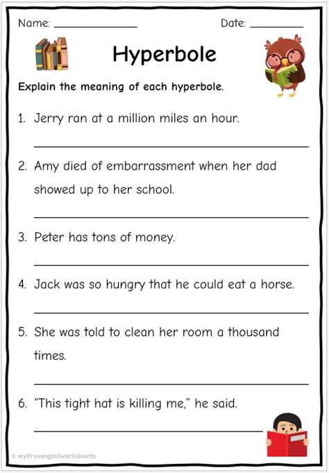 Hyperbole Worksheets | Free English Worksheets