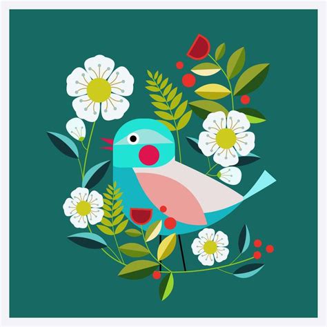 Bird Flower Folk Embroidery Design Vector Stock Vector (Royalty Free) 1749638666 | Shutterstock ...