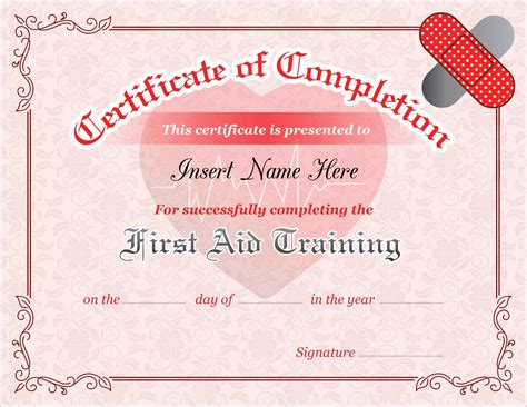 First Aid Certificate Template Free Of Fake American Red Cross ...