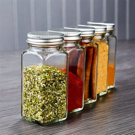 SpiceLuxe Premium Spice Jar Set -12 Square Glass 4 oz Spice Bottles, 72 Deluxe Labels, 12 Shaker ...