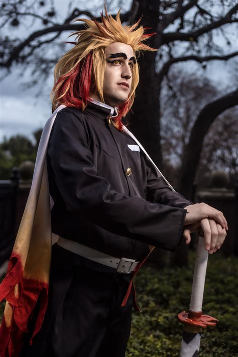 [Self] My husband's handmade Kyojuro Rengoku cosplay : r/KimetsuNoYaiba