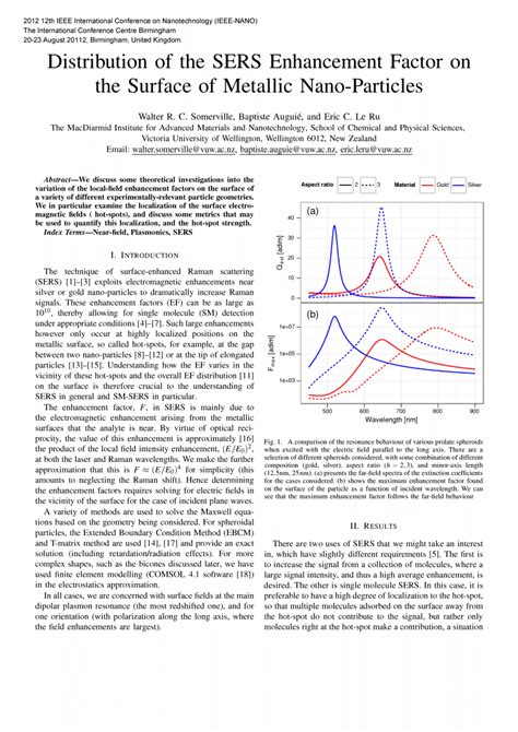 (PDF) Distribution of the SERS Enhancement Factor on the Surface of ...