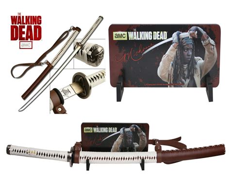 Deluxe Edition The Walking Dead Michonne Sword Katana With Wall Mount