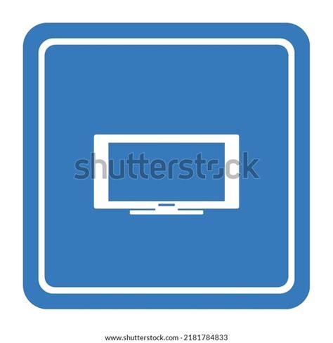 Tv Screen Blue Sign Flat Style Stock Illustration 2181784833 | Shutterstock