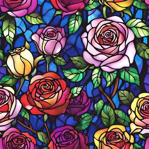 Flowers Roses Tiffany Mosaic Art Free Stock Photo - Public Domain Pictures