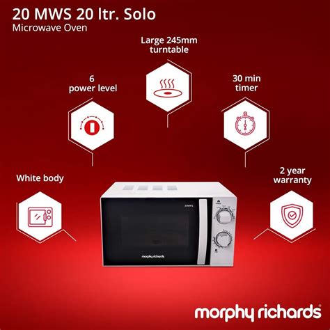 Morphy Richards 20 Litres Solo Microwave Oven with Large Turntable (20MWS, White) (P) - Shopping ...