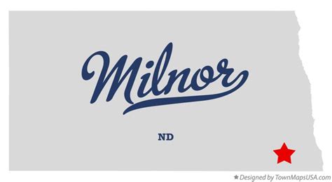 Map of Milnor, ND, North Dakota