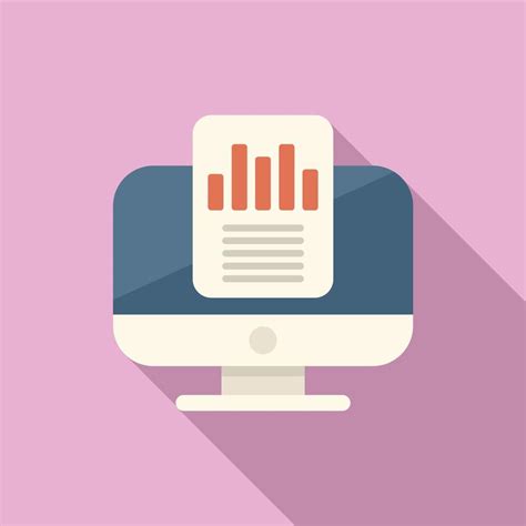 Pc market data icon flat vector. Business research 21503331 Vector Art ...