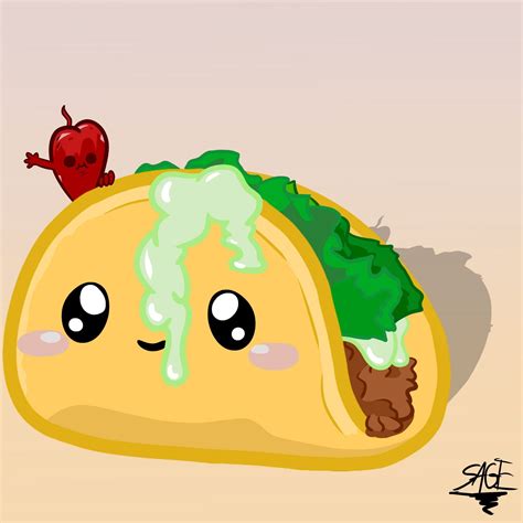 Cute taco drawing I did! : teenagers