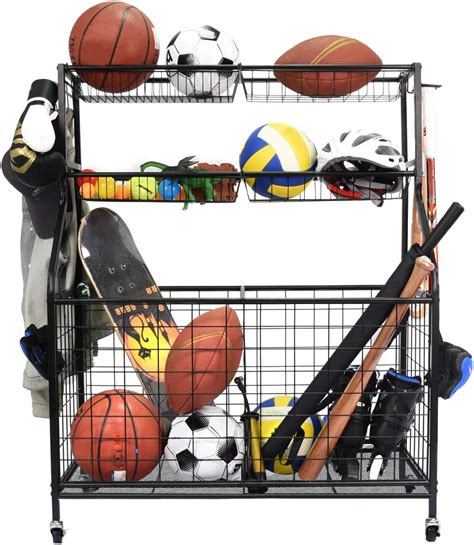 Kinghouse Garage Sports Equipment Organizer, Ball Storage Rack, Garage Ball Storage, Sports Gear ...